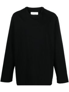 Jil Sander t-shirt à fentes latérales en coton - Noir