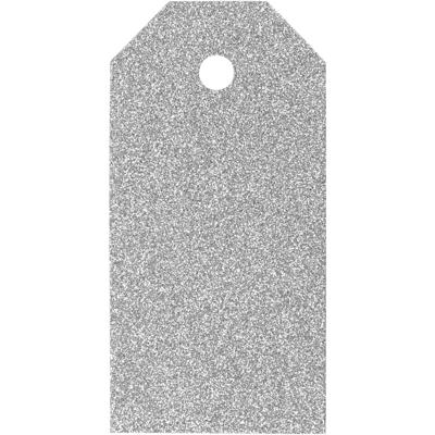 Vivi Gade Cadeaulabels, afm 5x10 cm, glitter, 300 gr, zilver, 15 stuk/ 1 doos