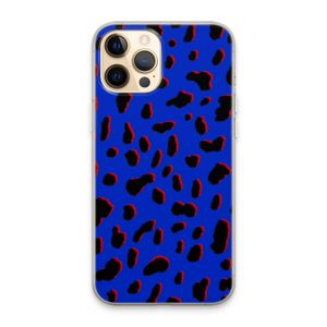 Blue Leopard: iPhone 13 Pro Max Transparant Hoesje