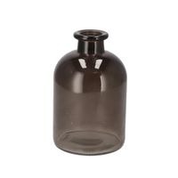 DK Design Bloemenvaas fles model - helder gekleurd glas - zwart - D11 x H17 cm   - - thumbnail