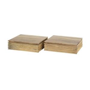 Giga Meubel - Nachtkastje Naturel Acaciahout - Set van 2 - 30x25x8cm