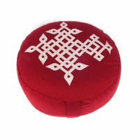 Yogi & Yogini Meditatiekussen Rond Katoen Rood - Tree of Life - 33 x 17 cm