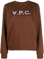 A.P.C. sweat en coton à logo imprimé - Marron - thumbnail