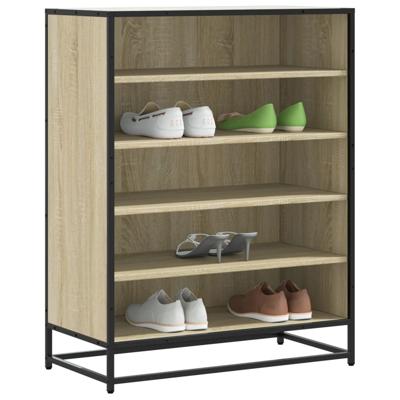 Schoenenkast 75x38x97,5 cm bewerkt hout en metaal sonoma eiken