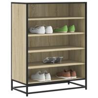 Schoenenkast 75x38x97,5 cm bewerkt hout en metaal sonoma eiken