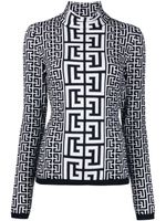 Balmain pull à motif monogrammé - Noir - thumbnail