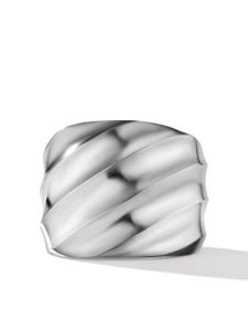 David Yurman bague Cable Edge Saddle en argent sertie de diamants