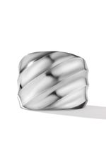 David Yurman bague Cable Edge Saddle en argent sertie de diamants - thumbnail