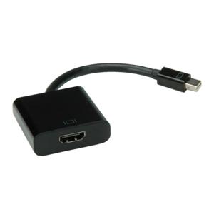 Value 12.99.3129 DisplayPort-kabel Mini-displayport / HDMI Adapterkabel Mini DisplayPort-stekker, HDMI-A-bus 0.15 m Zwart