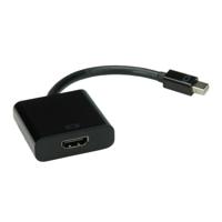 Value 12.99.3129 DisplayPort-kabel Mini-displayport / HDMI Adapterkabel Mini DisplayPort-stekker, HDMI-A-bus 0.15 m Zwart - thumbnail