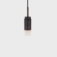 Anour Donya Onyx Cylinder Hanglamp - Witte kap - Gebruind koper