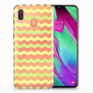 Samsung Galaxy A40 TPU bumper Waves Yellow