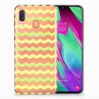 Samsung Galaxy A40 TPU bumper Waves Yellow - thumbnail