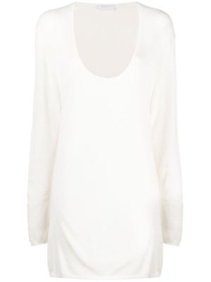 Prada Pre-Owned t-shirt long à col plongeant (années 2000) - Blanc