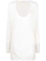 Prada Pre-Owned t-shirt long à col plongeant (années 2000) - Blanc