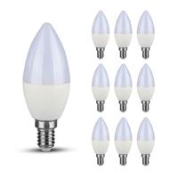 10x E14 LED Lamp - 7 Watt 600 lumen - 6400K daglicht wit - Vervangt 45 Watt - E14 fitting - Kaarslamp - Kleine fitting