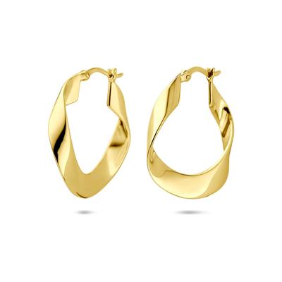 Verguld Zilveren Oorringen Geel - 25x4,5mm - 925 Zilver, 1 Micron