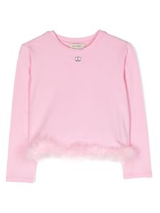 TWINSET Kids t-shirt à plaque logo - Rose