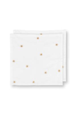 Pip Studio Set/2 Servetten Borduursel Sterren Goud