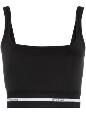 Helmut Lang haut crop à bande logo - Noir