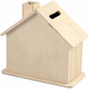 Beschilderbare hobby/knutsel spaarpot houten huisje 10 cm