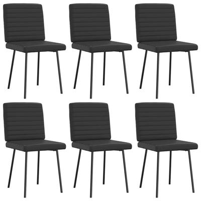 Eetkamerstoelen 6 st kunstleer zwart