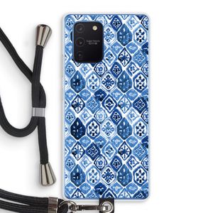 Blauw motief: Samsung Galaxy Note 10 Lite Transparant Hoesje met koord