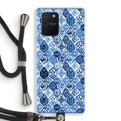 Blauw motief: Samsung Galaxy Note 10 Lite Transparant Hoesje met koord