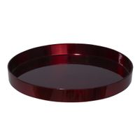 Ronde kunststof dienblad/kaarsenplateau rood D27 cm   -