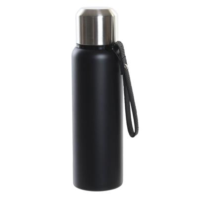 ITEM Thermosfles - 500 ml - RVS - dubbelwandig - schroefdop - zeefje - zwart