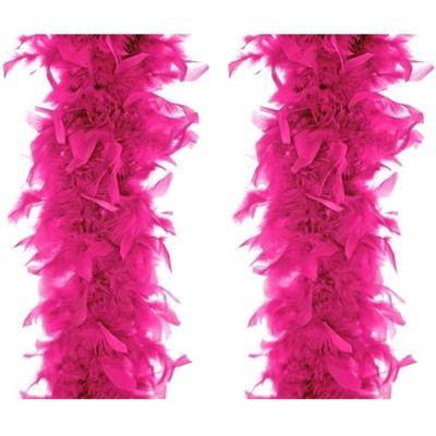 Verkleed of decoratie veren Boa - 3x stuks - fuchsia roze - 45 gram - 180 cm - niet brandvertragend