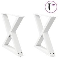 Salontafelpoten 2 st 50x(42-43,3) cm staal wit