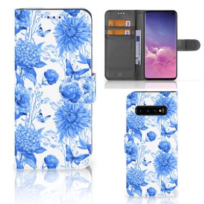 Hoesje voor Samsung Galaxy S10 Flowers Blue