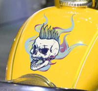 Motorfiets vlam schedel motorfiets stickers