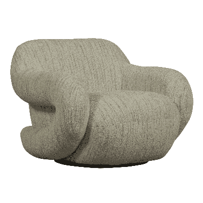 WOOOD Fauteuil 'Folke' Chenille, kleur Naturel Melange