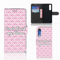 Huawei P30 Portemonnee Hoesje Flowers Pink DTMP - thumbnail