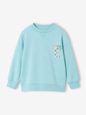 Sweater met ronde hals en lange mouwen blauwgroen