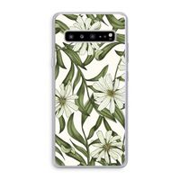 Wit bloemenpatroon: Samsung Galaxy S10 5G Transparant Hoesje