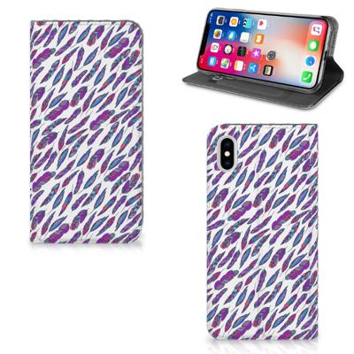 Apple iPhone Xs Max | Hoesje met Magneet | Feathers Color Apple iPhone Xs Max | Hoesje met Magneet | Feathers Color