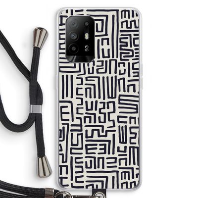 Moroccan Print: Oppo A95 5G Transparant Hoesje met koord