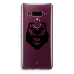 Angry Bear (black): HTC U12+ Transparant Hoesje