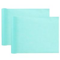 Tafelloper op rol - 2x - azuurblauw - 30 cm x 10 m - non woven polyester