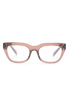 Prada Eyewear lunettes de vue rectangulaire à logo gravé - Marron