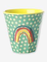 Medium melamine kinderbeker RAINBOW AND STARS rice 250 ml turquoiseblauw