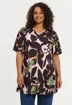 Yoek Tuniek wide bottom ELODEA | Dark Red | Maat 50/52