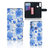 Hoesje voor Alcatel 1S 2020 Flowers Blue - thumbnail