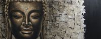 Schilderij - Handgeschilderd - Het gezicht van Boeddha, 150x60cm