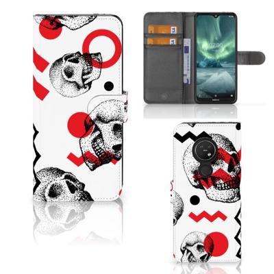 Telefoonhoesje met Naam Nokia 7.2 | Nokia 6.2 Skull Red