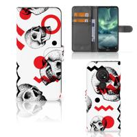 Telefoonhoesje met Naam Nokia 7.2 | Nokia 6.2 Skull Red