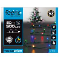 Kerstverlichting - gekleurd - 50 meter - 500 led lampjes - groen snoer - 8 functies - thumbnail